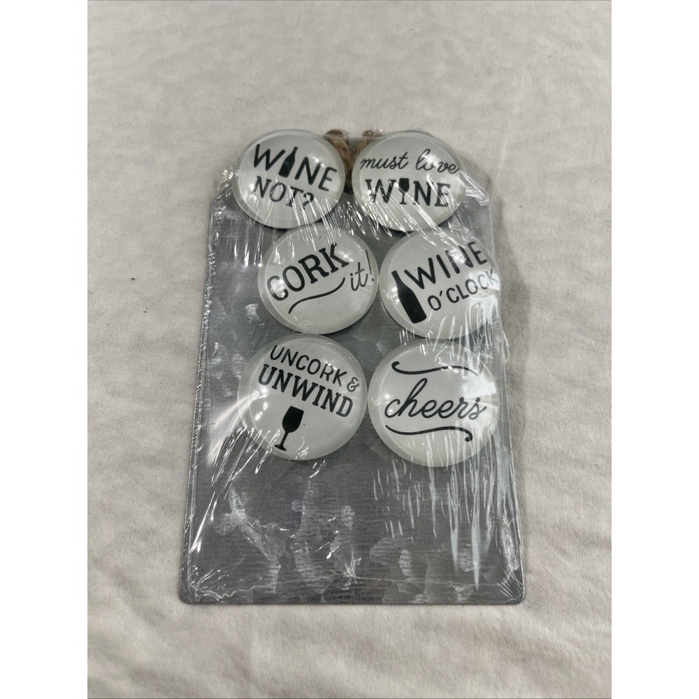 Wine Lover Glass Magnets Set 1.5" Kitchen Decor Gift Funny Quotes Bar Fridge